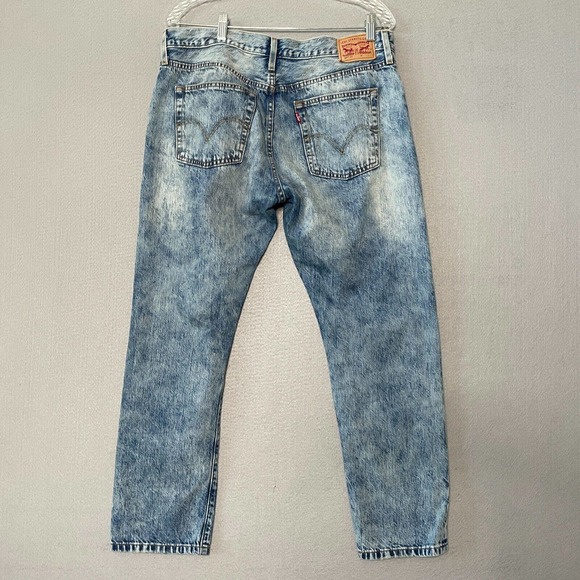 Levis 501 Button Fly Jeans Distressed Acid Wash - Picture 4 of 12
